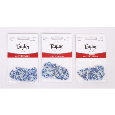 Taylor Premium 351 Thermex Ultra Picks, Blue Swirl, 6-Pack #80726,80727,80728