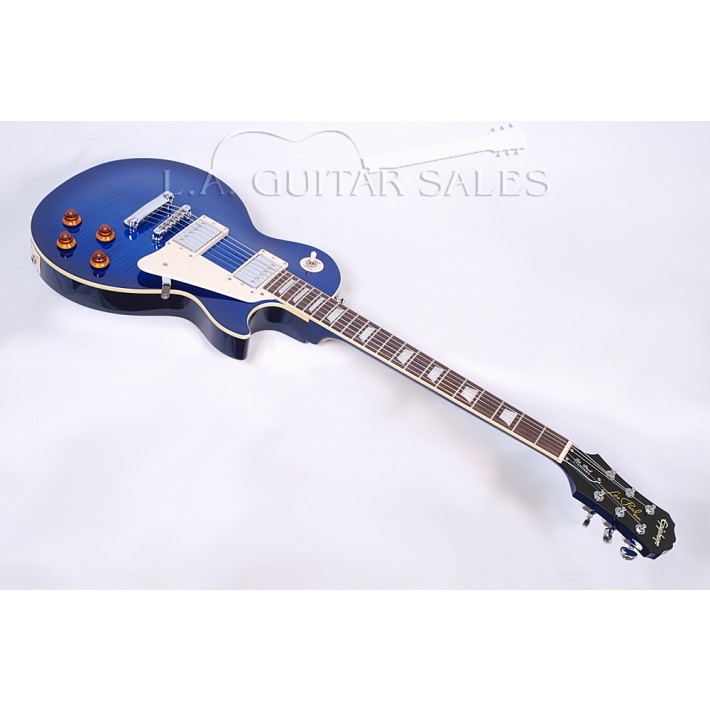 Epiphone les paul standard plustop pro in trans blue on sale