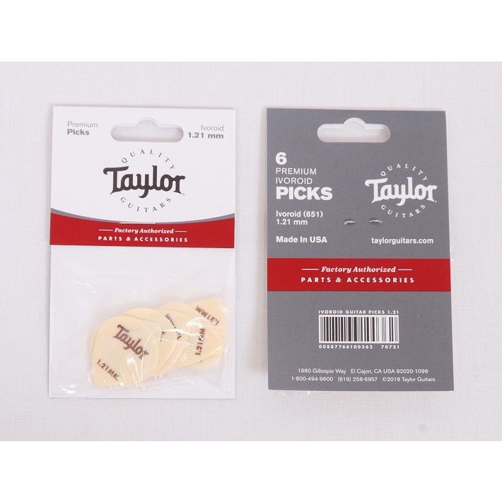 Taylor Premium Darktone Ivoroid 651 Picks, Model 70721