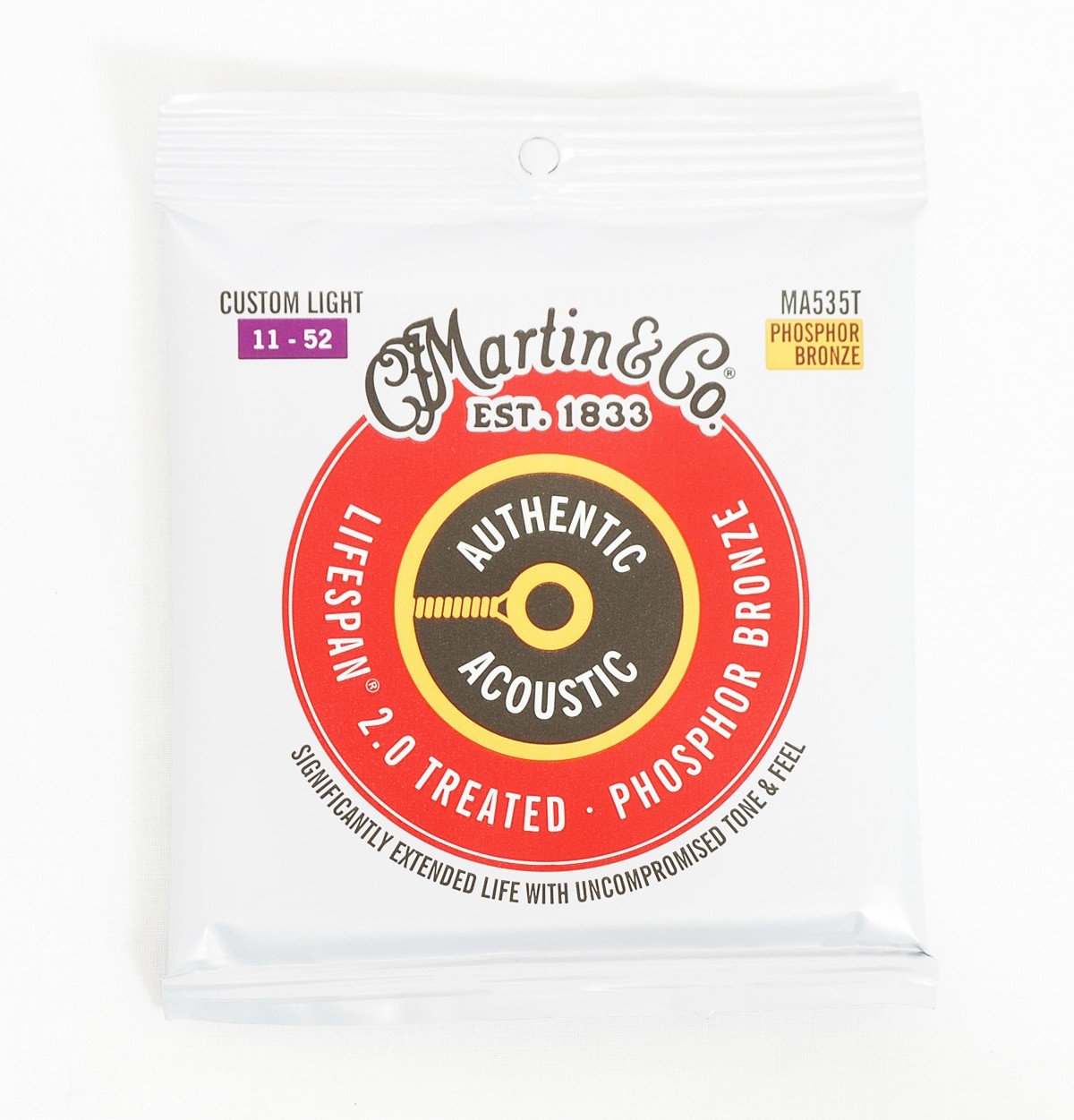 Martin light acoustic guitar strings top