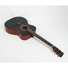 Eastman E2OM-BK Solid Sapele Cedar Black Top Orchestra Model with Soft Case #38118