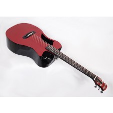 Journey Instruments OF660-R Red Carbon Fiber Travel Guitar With Electronics and TSA Compliant Case 